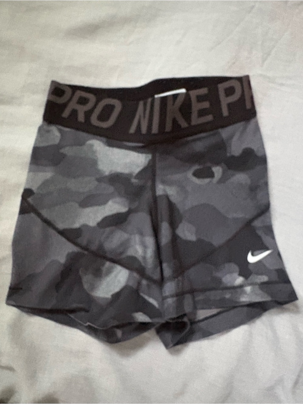 Nike Women's Black & Gray Camo Pro Bike Shorts